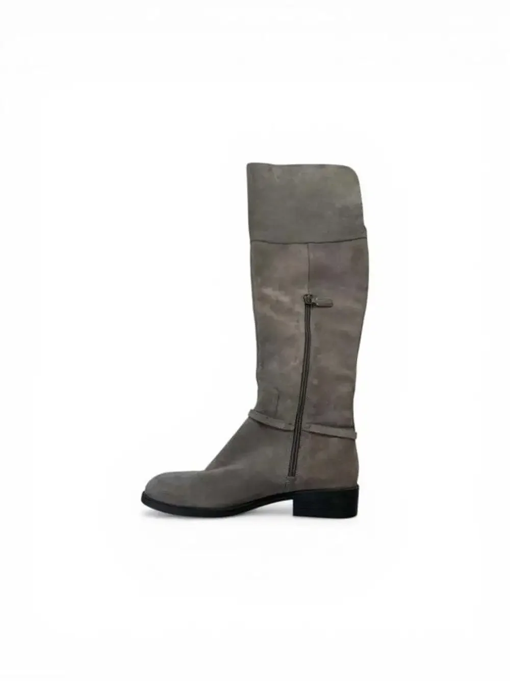 Cole Haan Gray Suede Over Knee Riding Boots Women Zipper Buckle Size 7.5